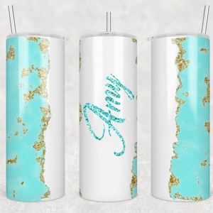 20oz Skinny Tumbler Teal and Gold Glitter Sublimation Design,Sublimation PNG for 20oz Tumbler,Teal and Gold Glitter Sublimation 20oz tumbler