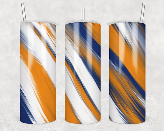 20oz Blue and Orange Sublimation Tumbler png, Sublimation Football Tumbler png, Blue and Orange Football tumbler png, Sublimation