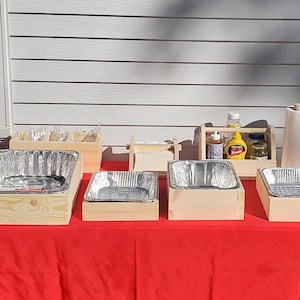 Foil pan holders buffet servers party set event catering tailgate supplies wedding decor Disposable aluminum pan holders Gifts for her