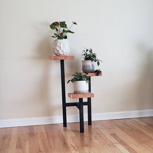 Plant stand  Gifts for her 3 tier wood plant riser pedestal Color and size options available