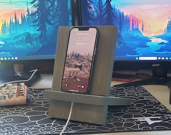 Wood phone stand portable desk cell stand