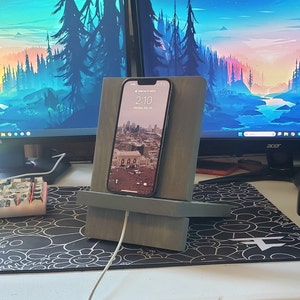 Wood phone stand portable desk cell stand