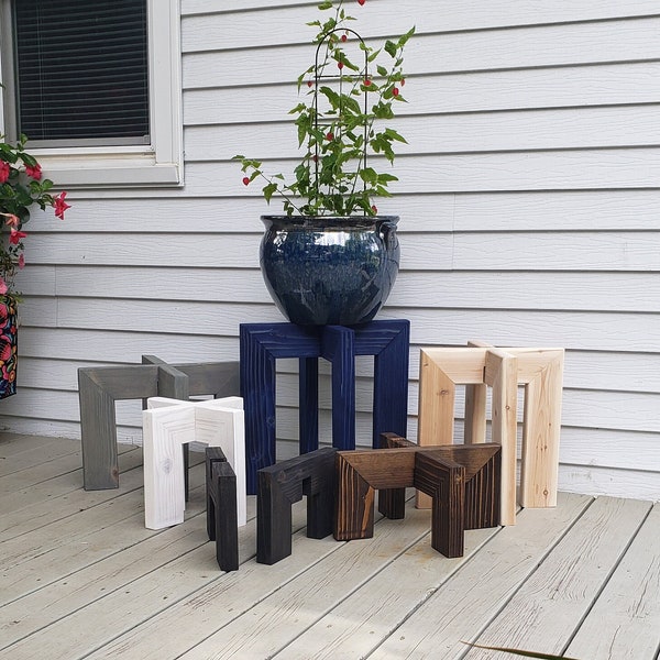 Plant stand wood plant riser pedestal Gift Indoor / outdoor many color and size options available