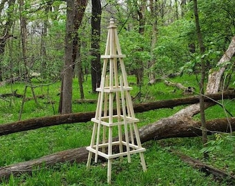 Garden Obelisk trellis wooden 7.5' climbing plant stand heavy duty wood local pickup Kansas City