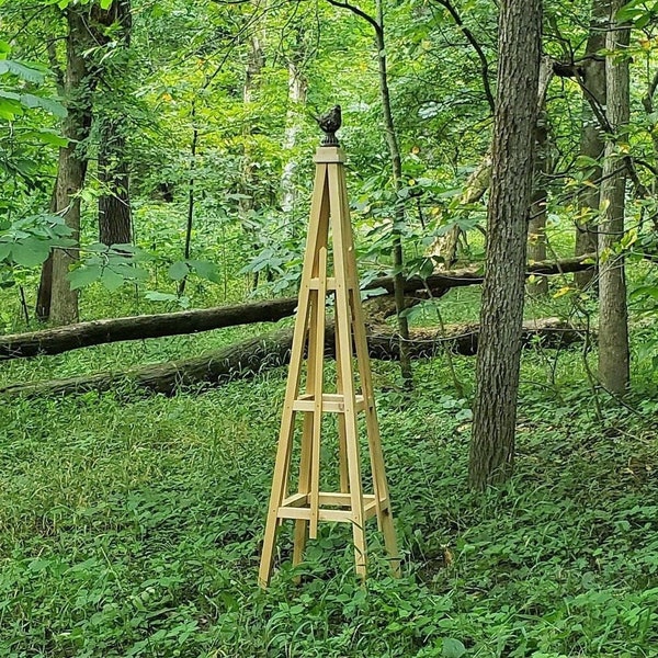 Garden Obelisk trellis wooden 72" climbing plant stand heavy duty Cedar wood Free shipping