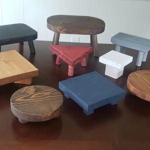 Plant stand wood plant riser pedestal Table top plant stand stool Gifts  many colors, shapes and size options available