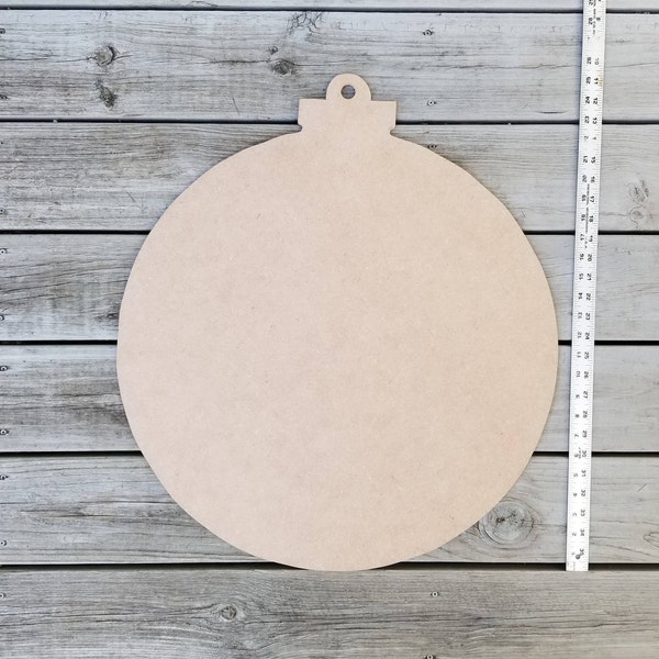 Ornament door hanger, unfinished wood door hanger, wood sign, wood ornament sign, DIY wood ornament, Christmas ornament blank, 18" x 16" DIY