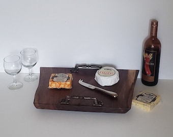 Handcrafted Black Walnut Charcuterie Board: Live Edge Serving Tray