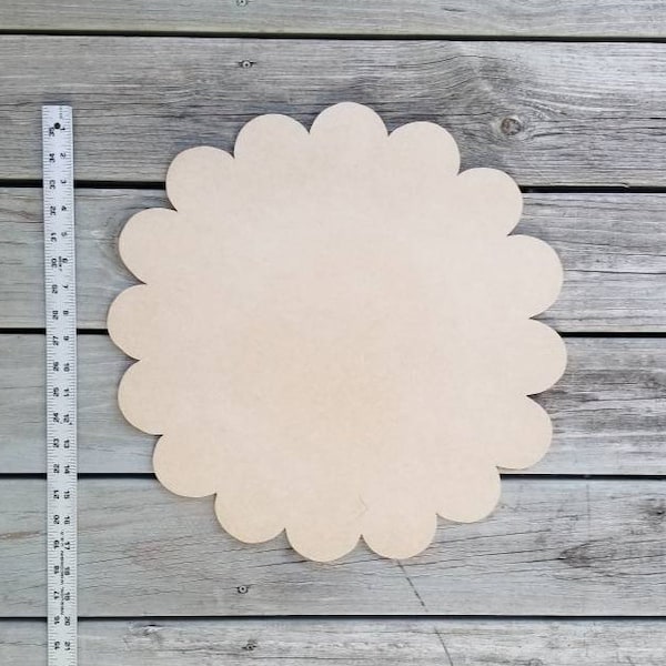 Scallop wood cut out , 18" scallop , paint party cut outs, Wood door hanger, wood sign, flower wood blanks, wood craft suplies, paint party