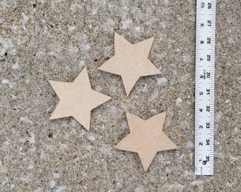 Unfinished Wood Stars: 4" MDF Craft Cutouts (Set of 3)