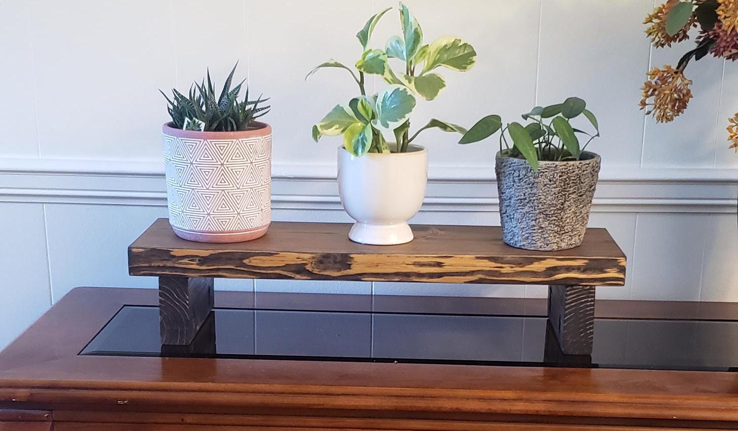 Planter Stand Riser Wooden Plant Stand Riser: Rustic Pine Pedestal Display Many Color and ...