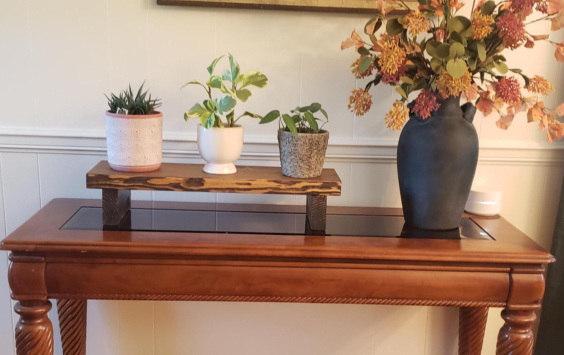Planter Stand Riser Wooden Plant Stand Riser: Rustic Pine Pedestal Display Many Color and ...