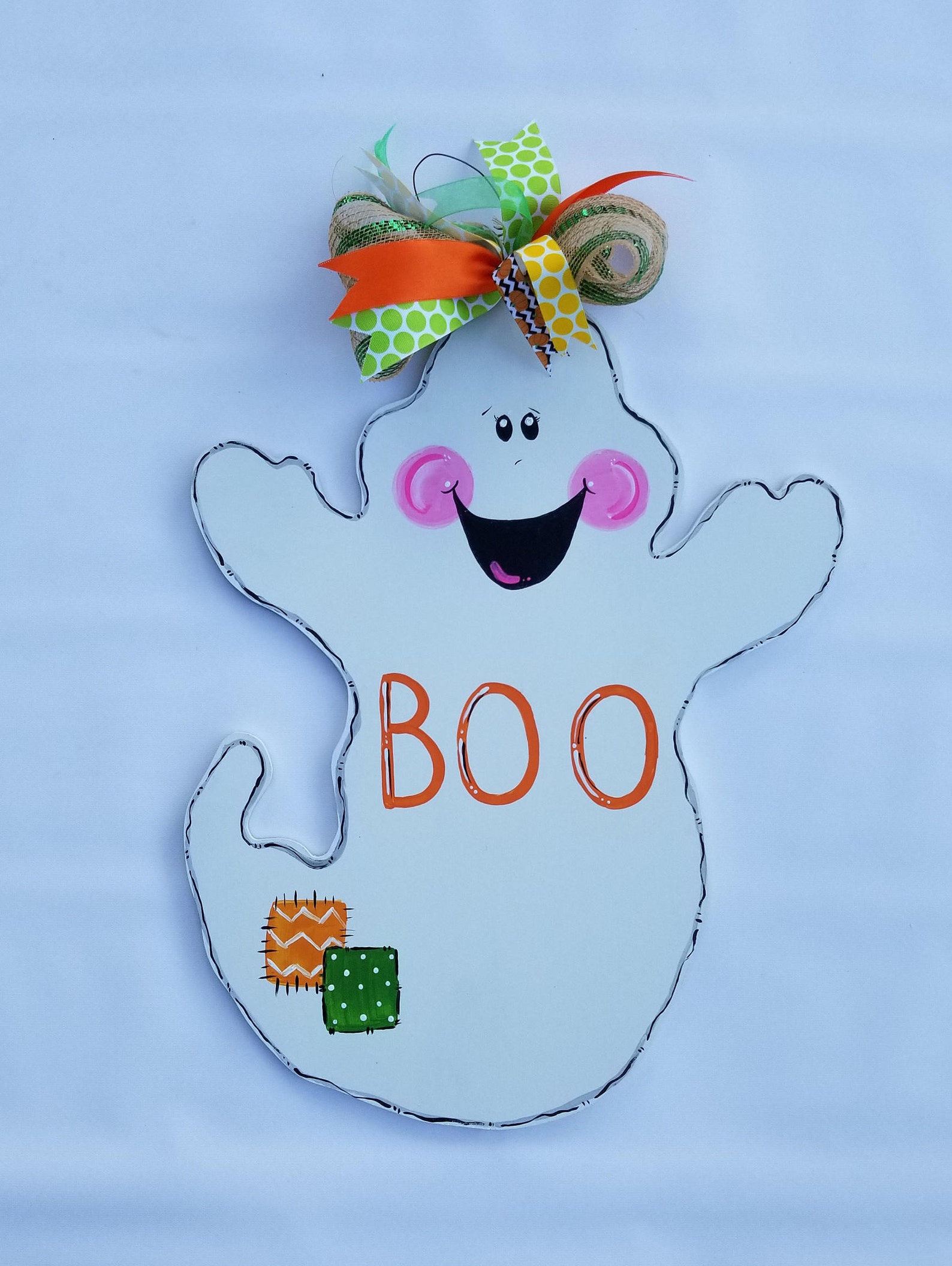 Ghost Door Hanger Unfinished Wood Ghost Holiday Door Hanger Etsy
