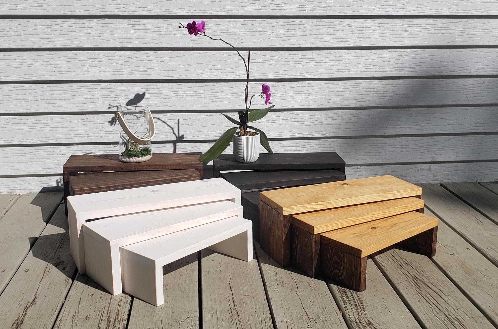 Wood Nesting Display Risers , Plant stand pedestal ,  Spice Rack Organizer , Gift , Desktop organizer Many color and size options available.