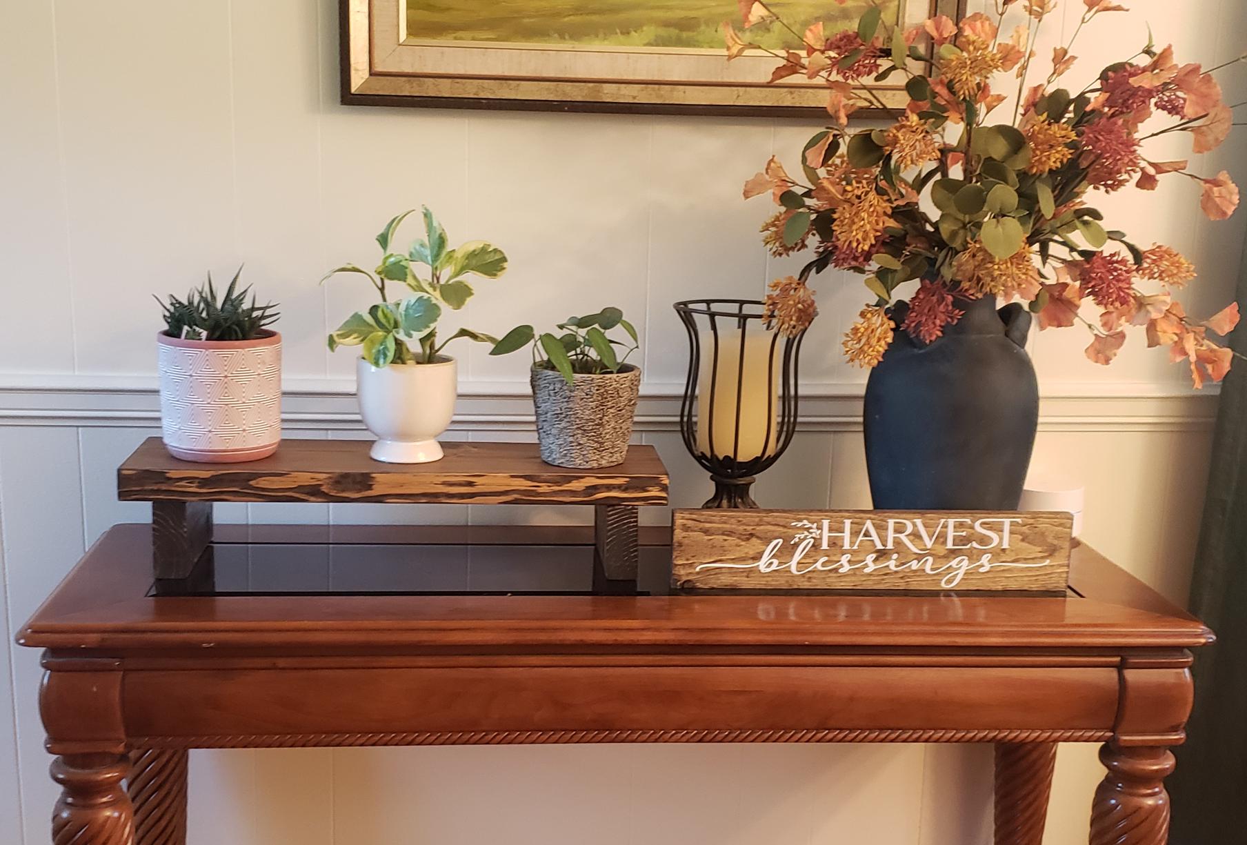 Planter Stand Riser Wooden Plant Stand Riser: Rustic Pine Pedestal Display Many Color and ...