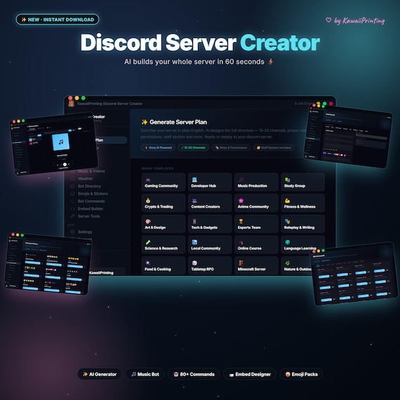 Discord Server Creator + Bot Builder