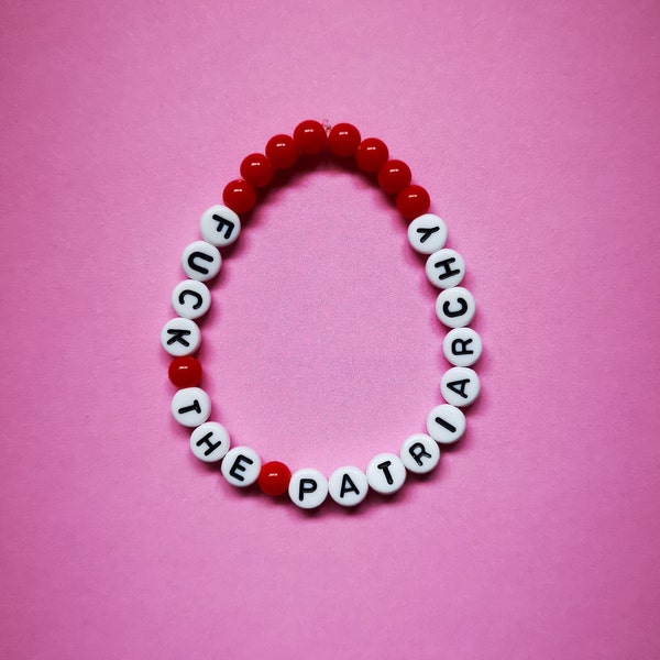 FUCK THE PATRIARCHY - Personalised Feminist Beaded Bracelet