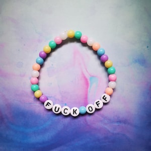 FUCK OFF - Pulsera de cuentas personalizada