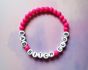 BAD BITCH CLUB - Personalised Beaded Bracelet