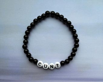CUNT - Personalised Beaded Bracelet