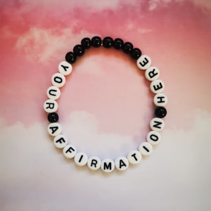 Pulseira de Afirmação Personalizada - Pulseira de Contas Personalizada
