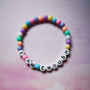 I AM ENOUGH - Pulseira de miçangas personalizada