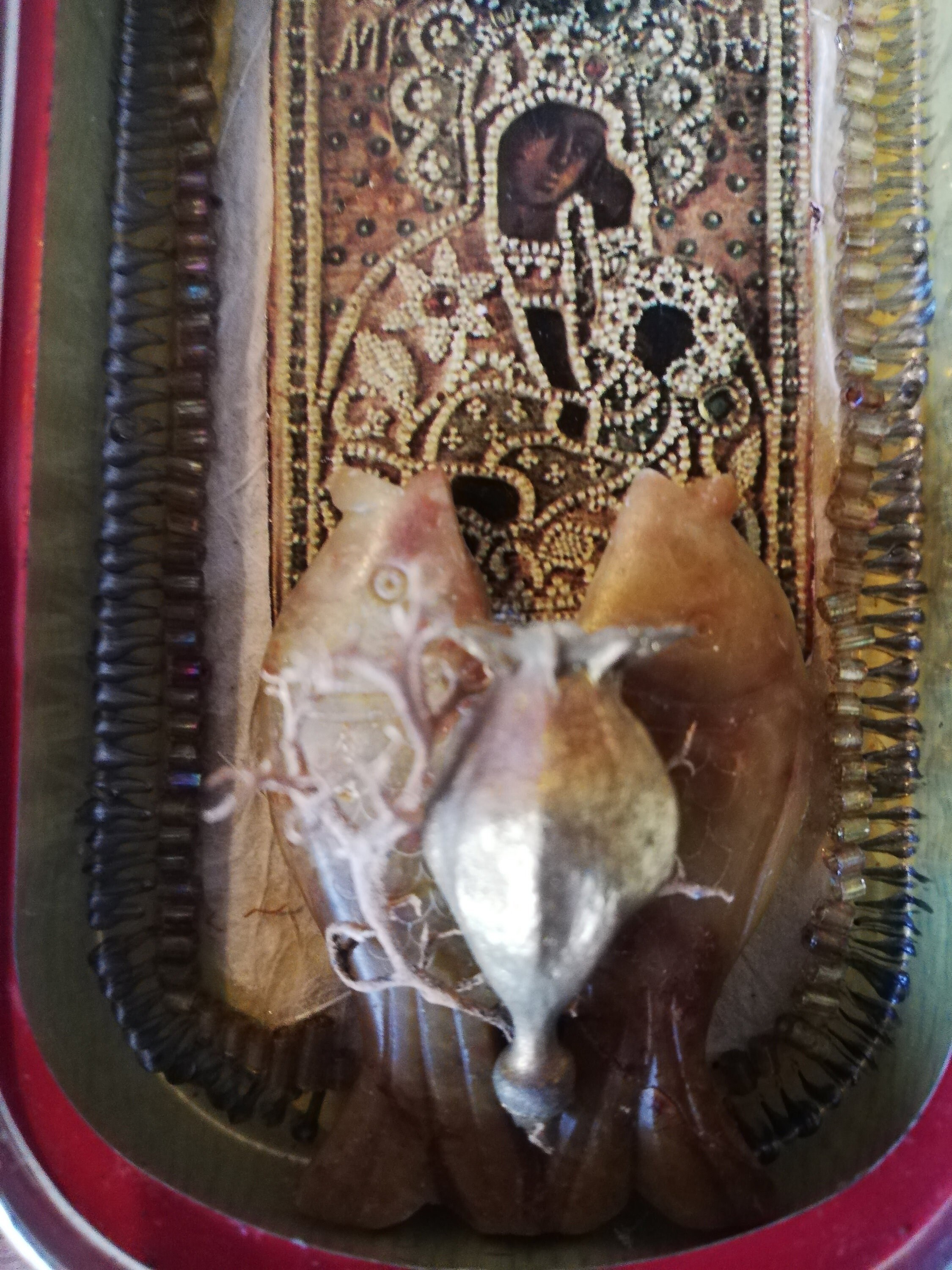 Petit Tableau Icône Vierge Noire et Ses Poissons, Série Les Déesses