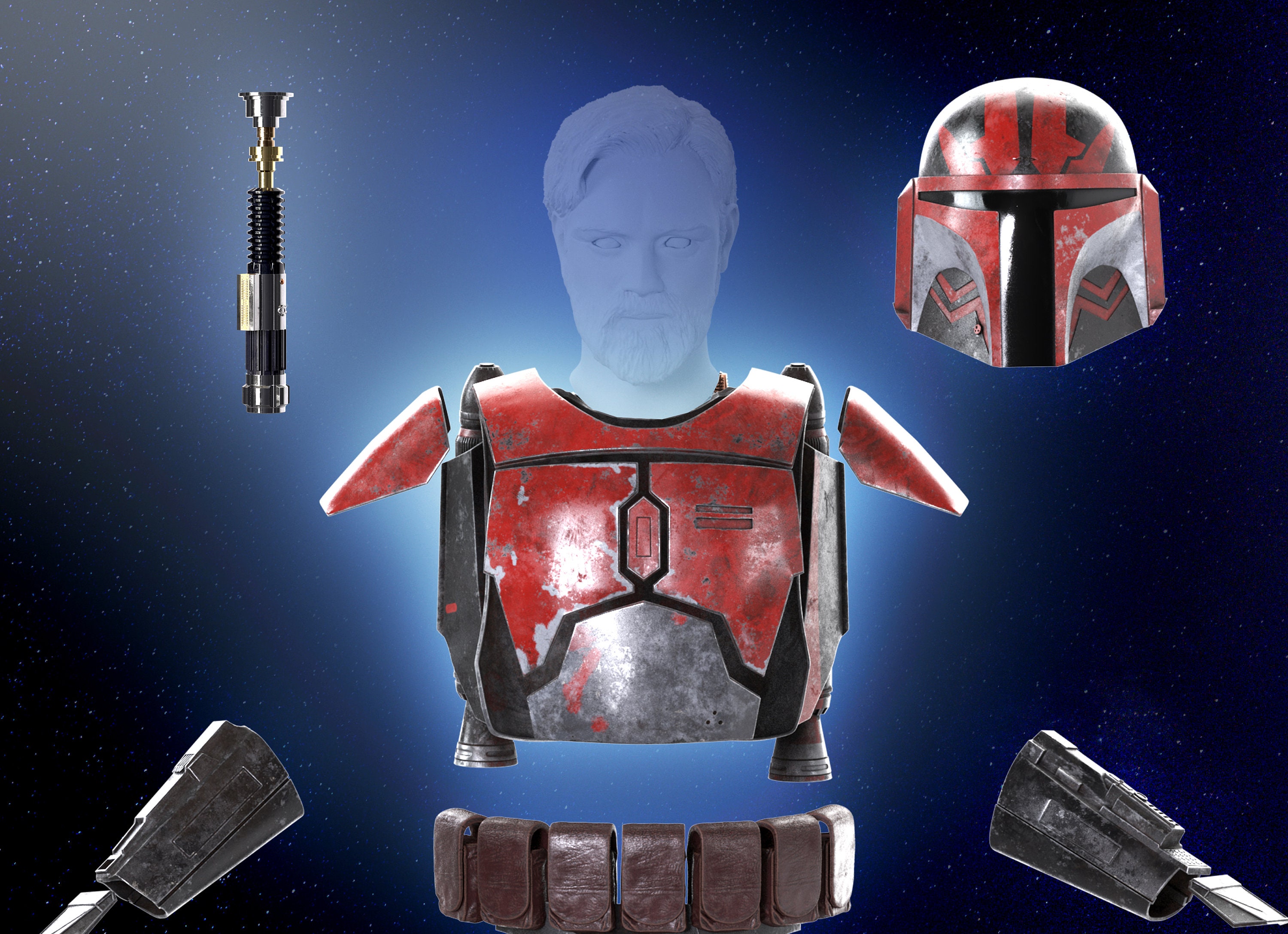 Mauldalorian Helmet 3D Model: Obi Wan Inspired Armor - Etsy