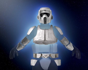 Scout trooper | Armor | Return of the Jedi mandalorian helmet blaster Star Wars | 3d Print model