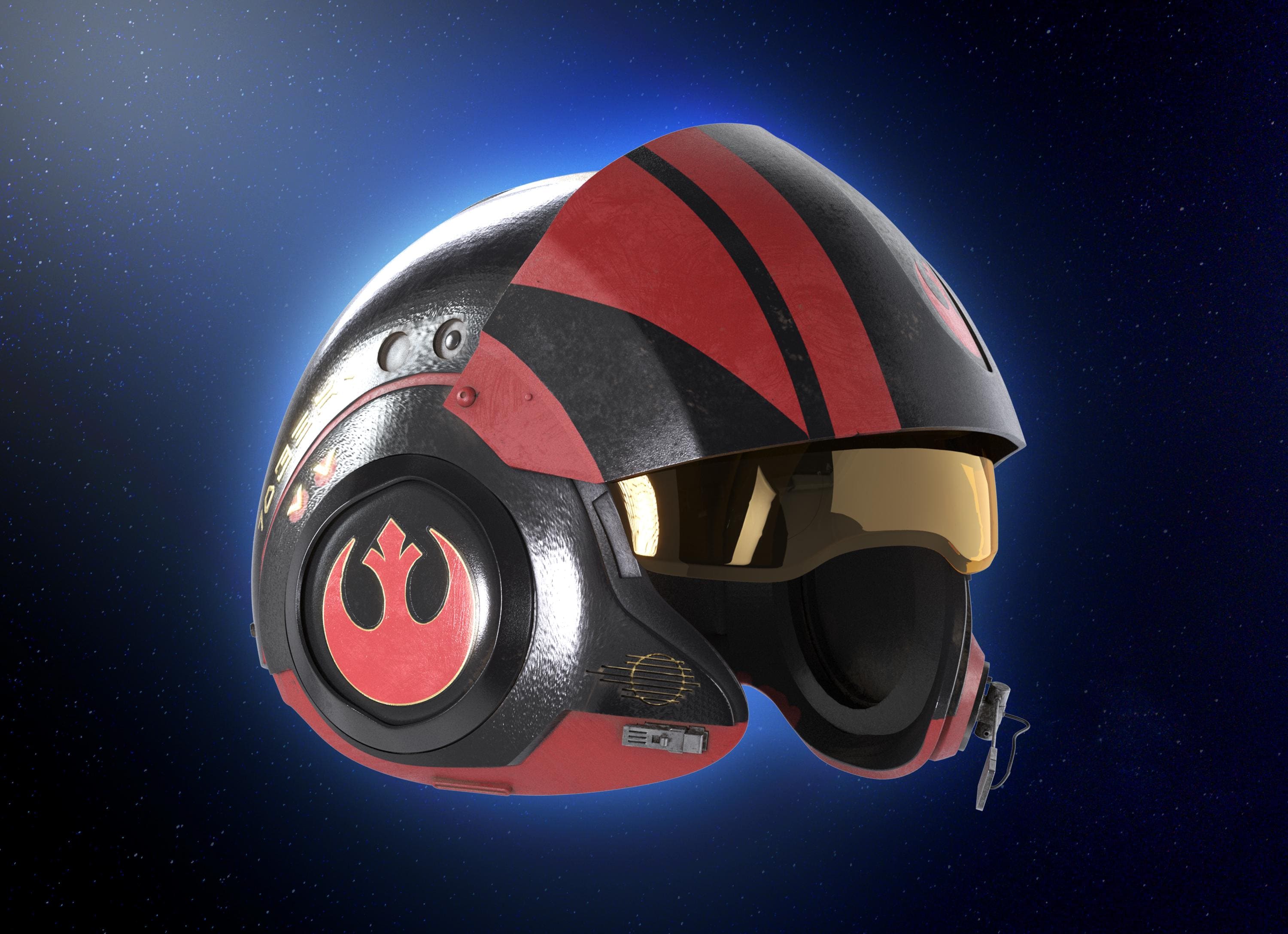 Poe Dameron X-wing Helmet 3D Print STL File: Star Wars Resistance