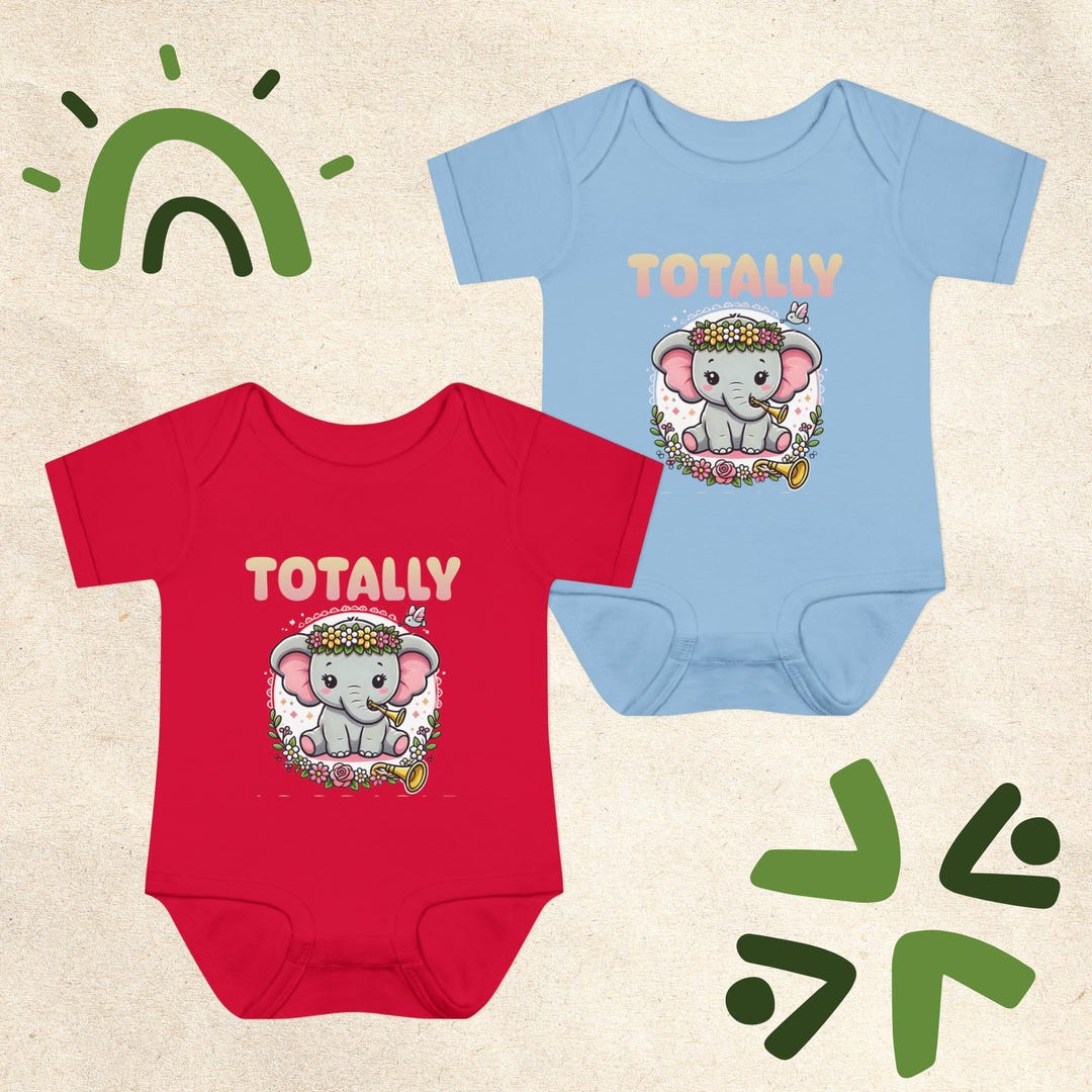 2 Piece Boys Elephant Bodysuit & Overalls
