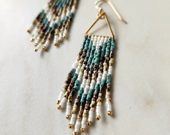 Handmade Beaded Fringe Earrings