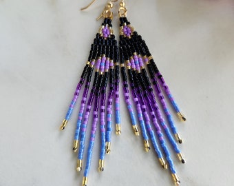 Handmade Beaded Fringe Earrings