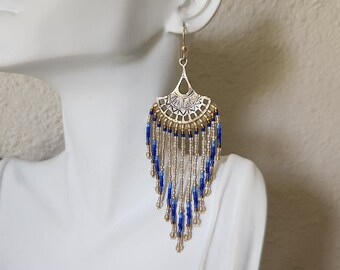 Handmade Egyptian Style Fringe Earrings, Party Earrings