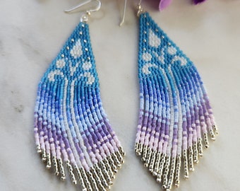 Handmade Beaded Fringe Earrings