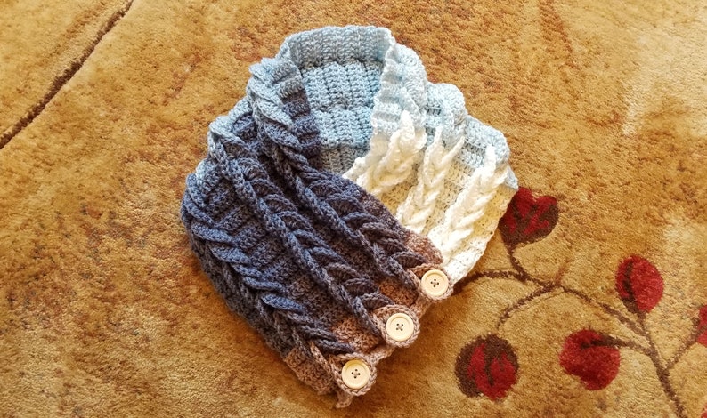 Crochet Braided Cowl / Braided Scarf / Braided Neck Warmer image 4