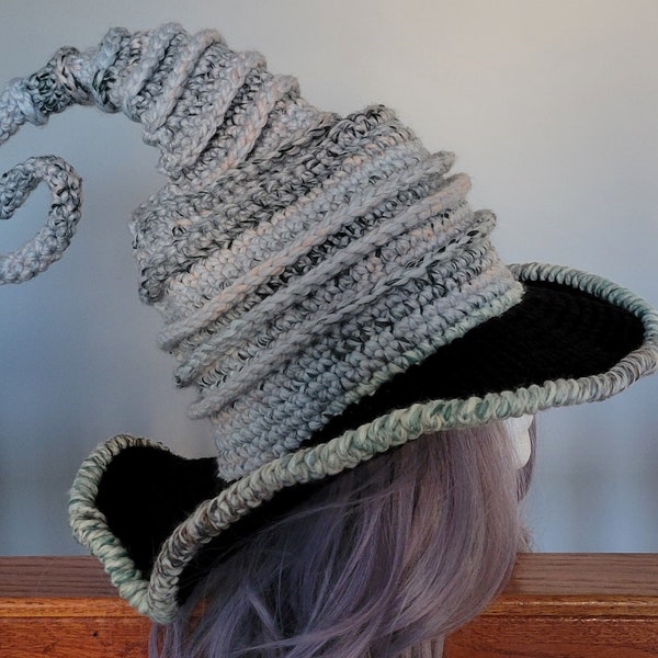 Arctic Ice Twisted Witch Hat / Halloween Witch Hat for Adults
