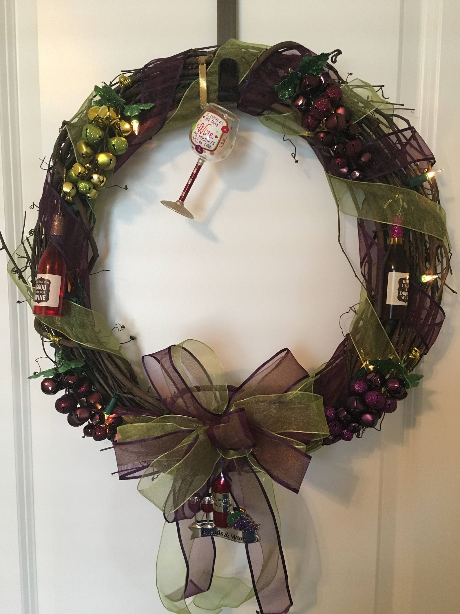 Wine Wreath Grapevine Wine Wreath Wine Themed Wreath Etsy