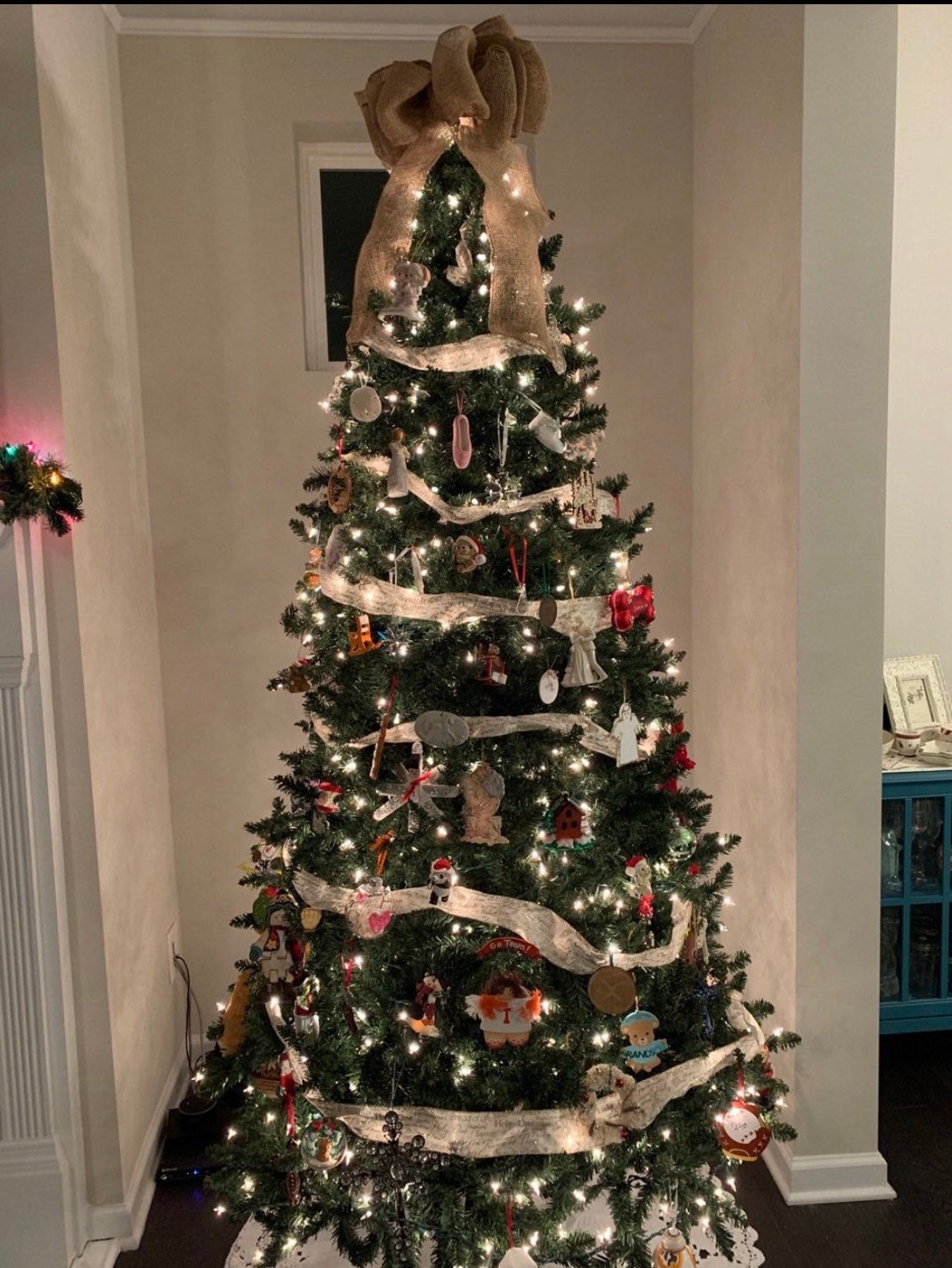 Burlap Bow Tree Topper Burlap Ribbon Topper Christmas Tree Etsy