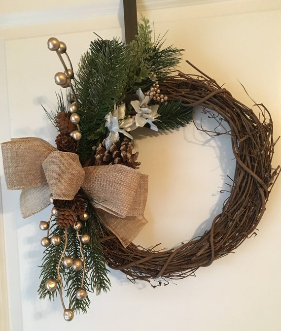 Christmas Grapevine Wreath Winter Grapevine Wreath Christmas Etsy