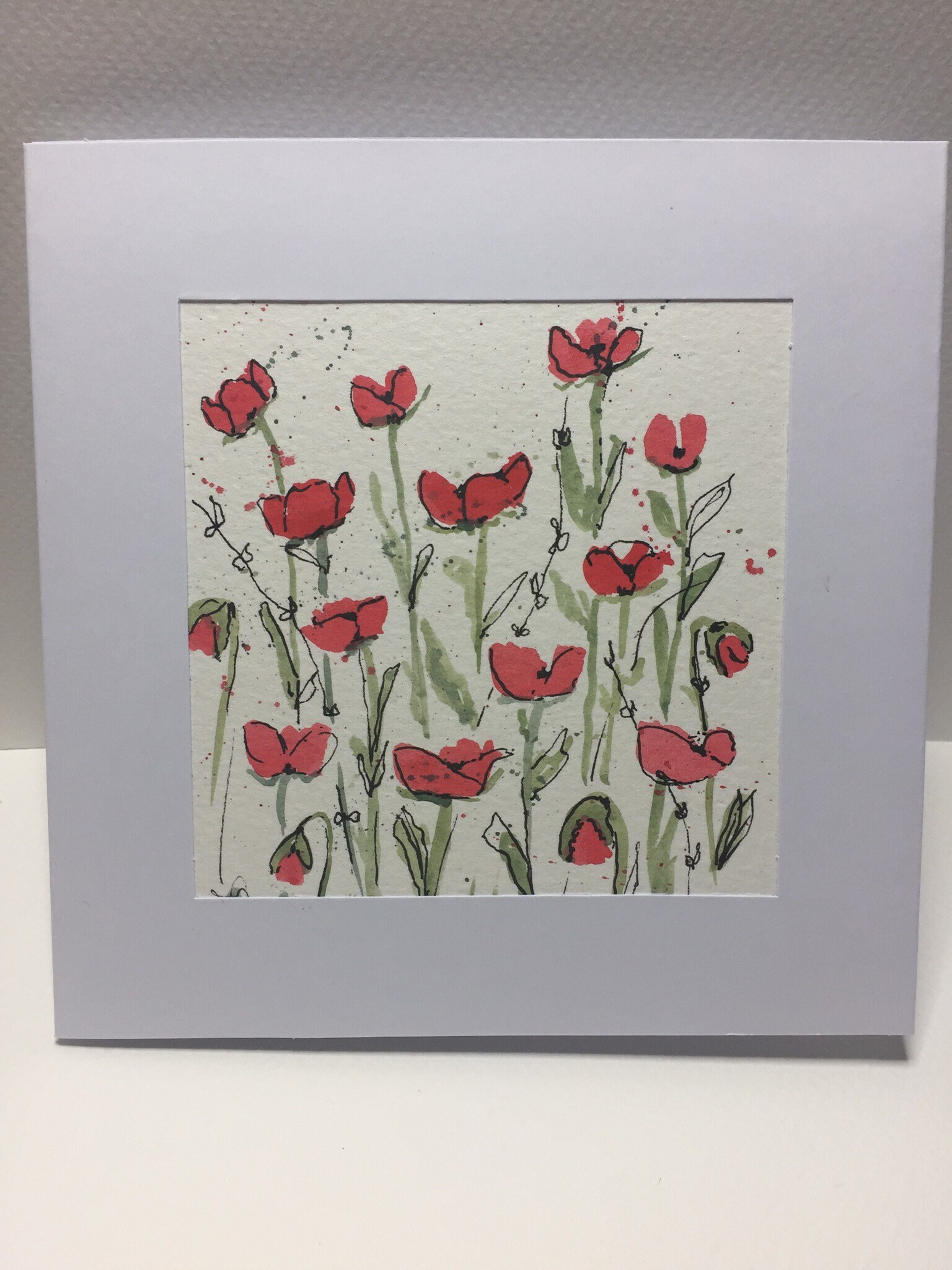 Poppies. Poppy card. Blank poppy greetings card. Remembrance | Etsy