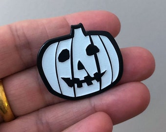 Halloween Inspired Pumpkin Glow in the Dark Soft Enamel Pin