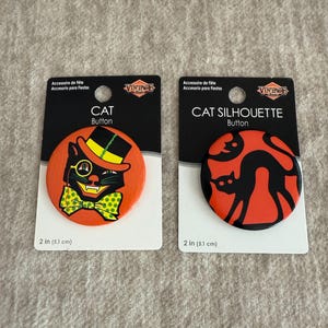 Halloween Spooky Vintage Style Beistle 2" Button Set of 2