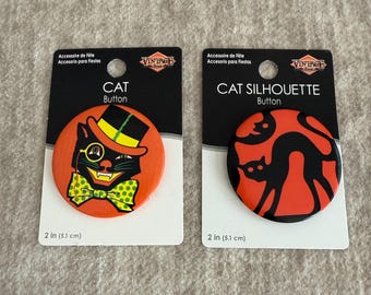 Halloween Spooky Vintage Style Beistle 2" Button Set of 2