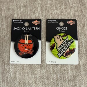 Halloween Spooky Vintage Style Beistle 2" Button Set of 2