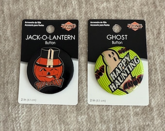 Halloween Spooky Vintage Style Beistle 2" Button Set of 2