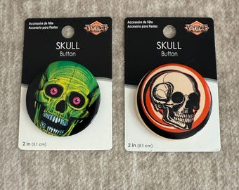 Halloween Spooky Vintage Style Beistle 2" Button Set of 2