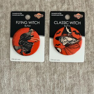 Halloween Spooky Vintage Style Beistle 2" Button Set of 2