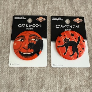 Halloween Spooky Vintage Style Beistle 2" Button Set of 2