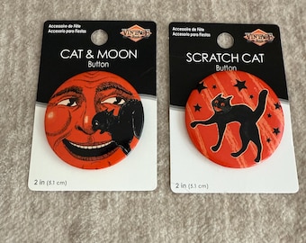 Halloween Spooky Vintage Style Beistle 2" Button Set of 2